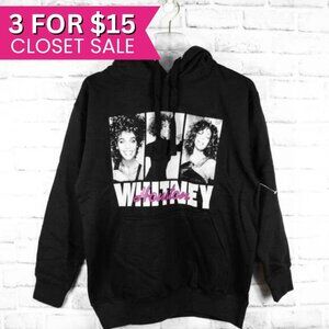 Whitney Houston Hoodie Unisex Small Black Long Sleeve Pullover‎ Music Band Merch